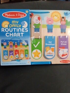 Melissa and Doug My Daily Routines Chart Wooden Toy for Kids - Ages 3 + - NEW